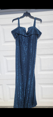 R&M Richards Plus Size 18W Blue Formal Dress Mother of the Bride Evening Gown