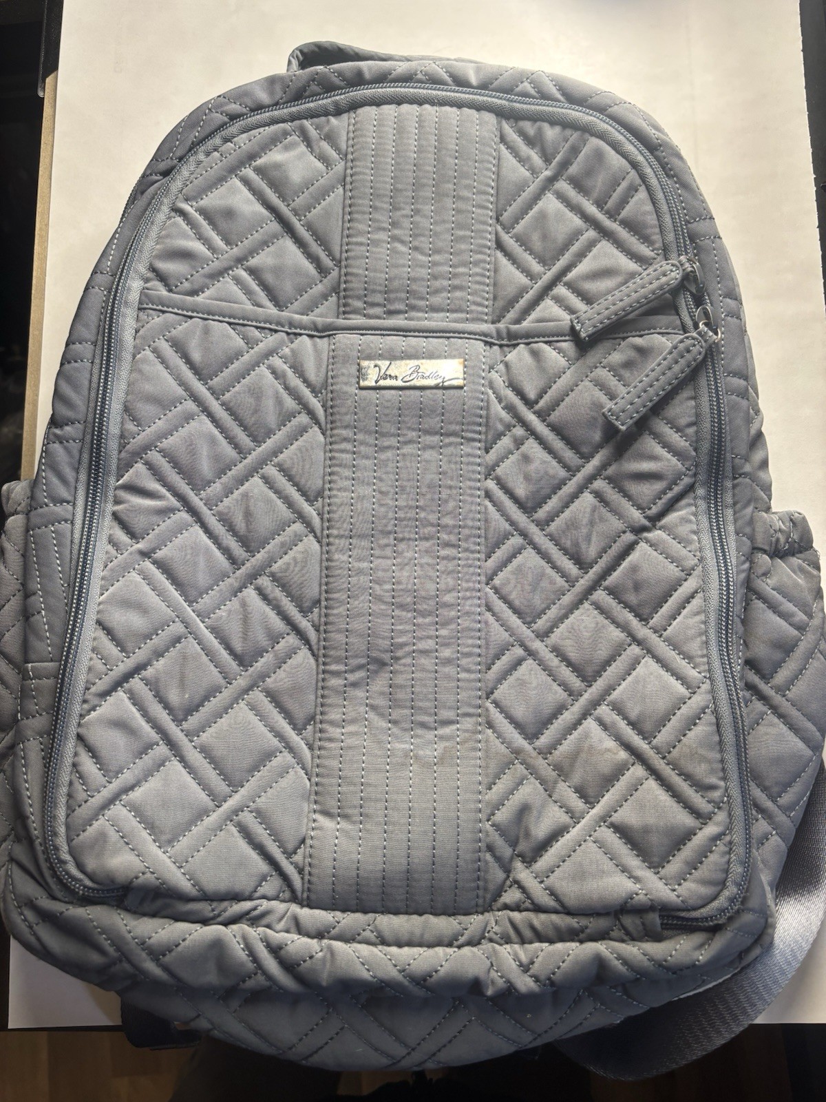 Vera Bradley Gray Microfiber Backpack Travel Bag - image 1