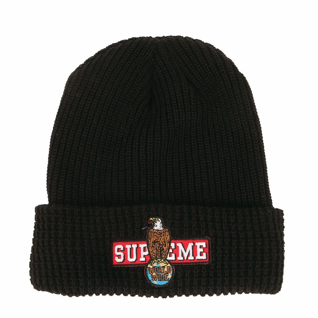 Casquette chapeau noire Supreme Beanie 23AW logo aigle tricot (bonnet aigle) occasion BEEG 0