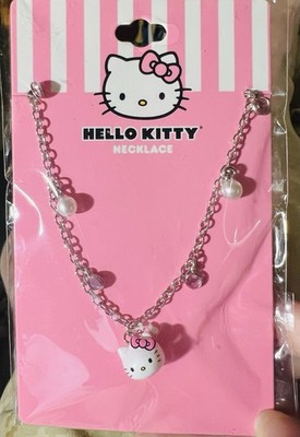 Sanrio Hello Kitty Charm Necklace SIL-34053 Silver Pink Metal Collectible Anime
