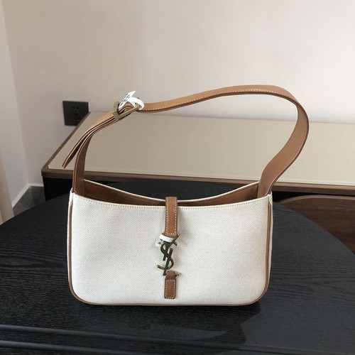 YSL Saint Laurent Le 5 à 7 Hobo Bag Canvas Leather Shoulder Bag [Duties Paid]