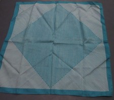 Scarf Vintage Women's Aquamarine w/ Blue Polka Dot Pattern 22 x 22 inches