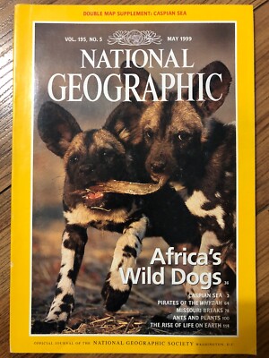 National Geographic May 1999 Caspian Sea Wild Dog Ant & Plant Rise of Life w Map