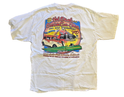 T- Shirt Hot Boat and Custom Car Show & Golf 2012 Route 66 Size XL T-Shirt White