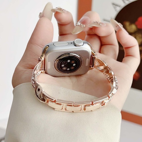 Twist Weave Metal Diamond-set Strap For Apple Watch Series 10 9 8 7 6 5 4 Ultra - Picture 6 of 36