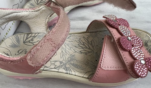Primigi Girl Sandals EU 30 US 12 Pink Silver Rhinestone Adjust. Straps Italian - 第 8/10 張圖片