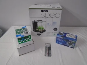 Fluval Spec 2.6 Gallon Bureau Aquarium réservoir de poisson noir w/ InTank Panier de médias