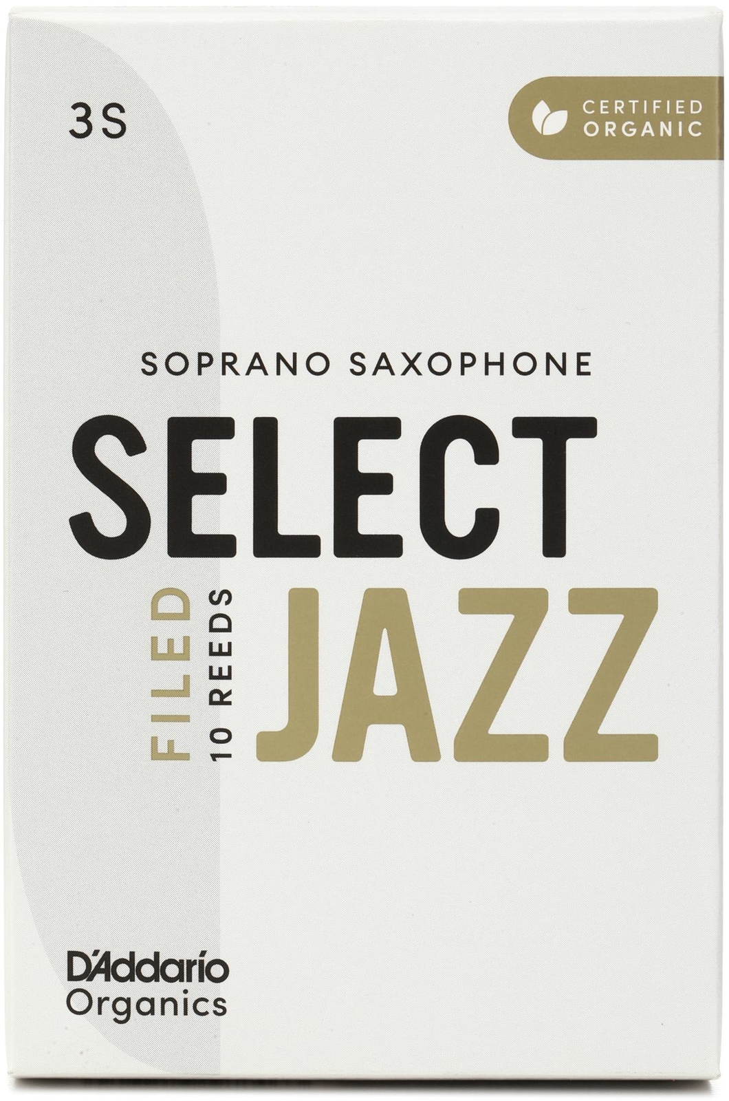 Язычки сопрано-саксофона DAddario Organics Select Jazz - 3 мягких (10 штук в упаковке)