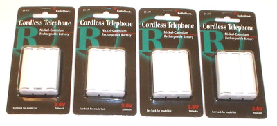 4 RadioShack Rechargeable 3.6V Nickel-Cadmium Cordless Telephone Battery 23-271