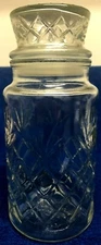 Vintage 1983 8"  Mr Peanut Clear Glass Canister Planters Jar with Lid