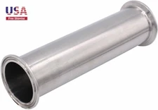 Sanitary Spool Tube Round 2'' Tri Clamp 64MM Ferrule Flange 8'' Length 1PC