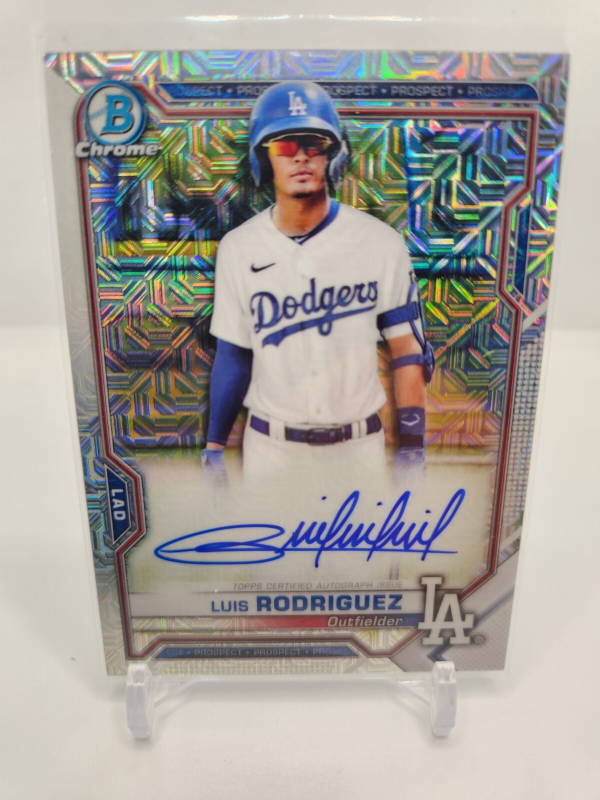 LUIS RODRIGUEZ AUTO 2021 Bowman Chrome MEGA BOX MOJO REFRACTOR RC Dodgers