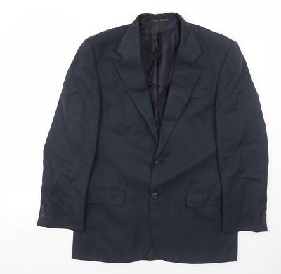 Marks and Spencer Anzugjacke Herren Blau Wollmischung Größe 38 Reg
