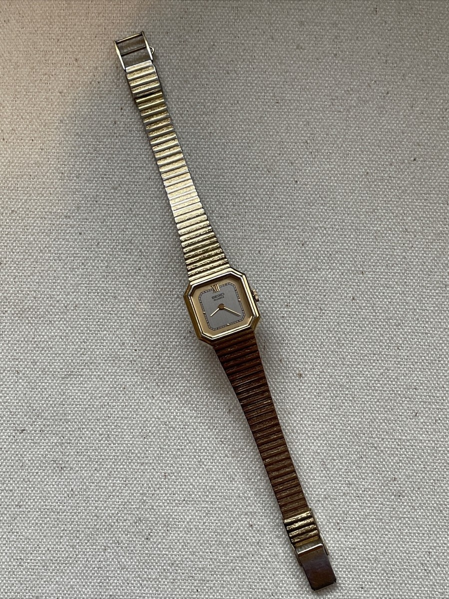 Vintage Seiko Quartz Watch Women Gold Tone Dial Octagon 2320 Vintage Seiko Quartz Watch Women Gold Tone Dial Octagon 2320