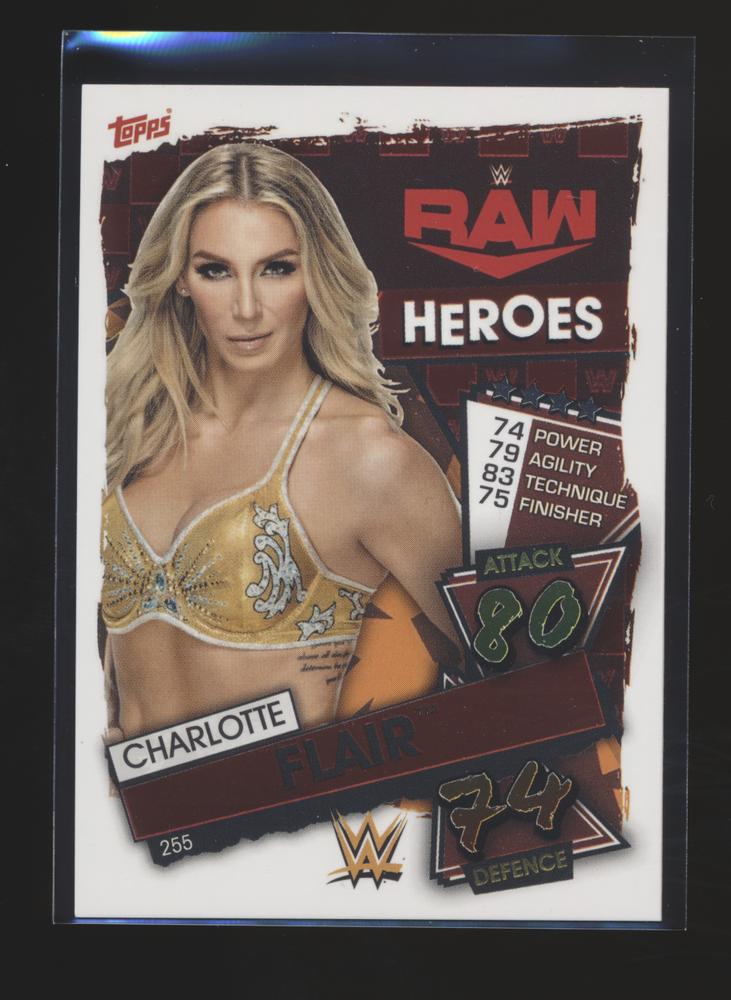 2021 Topps WWE Slam Attax Charlotte Flair Foil Raw Heroes #255