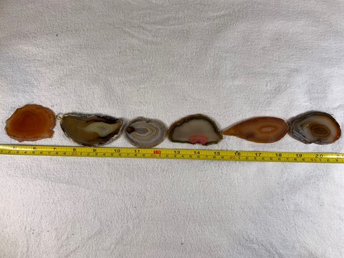 Achat Geoden 6 Scheiben poliert 2 Seiten Erdtöne Konvolut Gestein/Stein 3791 - Bild 4 von 12
