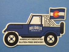 BEER STICKER: HOLIDAILY Brewing; America's Decicated Gluten-Free ~ COLORADO Car