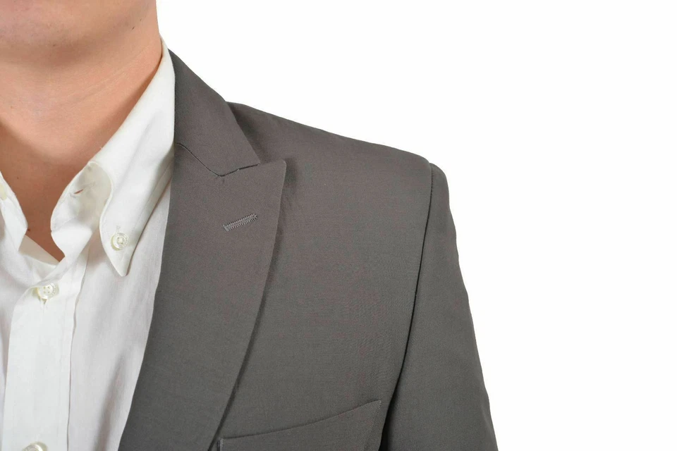 Blazer Abrigo Deportivo Versace Collection Para Hombre Gris Lana Virgen US 38 IT 48 Foto 3 de 4