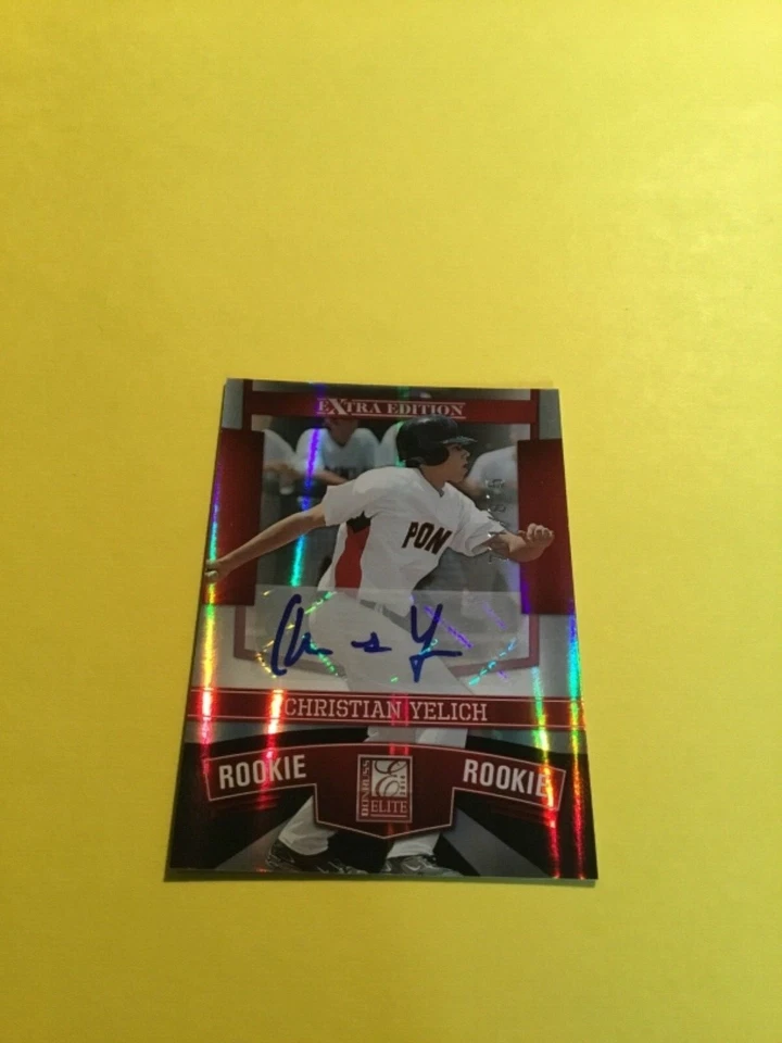 Christian Yelich 2010 Donruss Elite Edición Extra Automático Novato 701/815! ENVÍO GRATUITO Foto 4 de 4