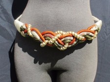 Vintage 1980's Braided Rope Wide Chunky Stretch High Waisted Belt