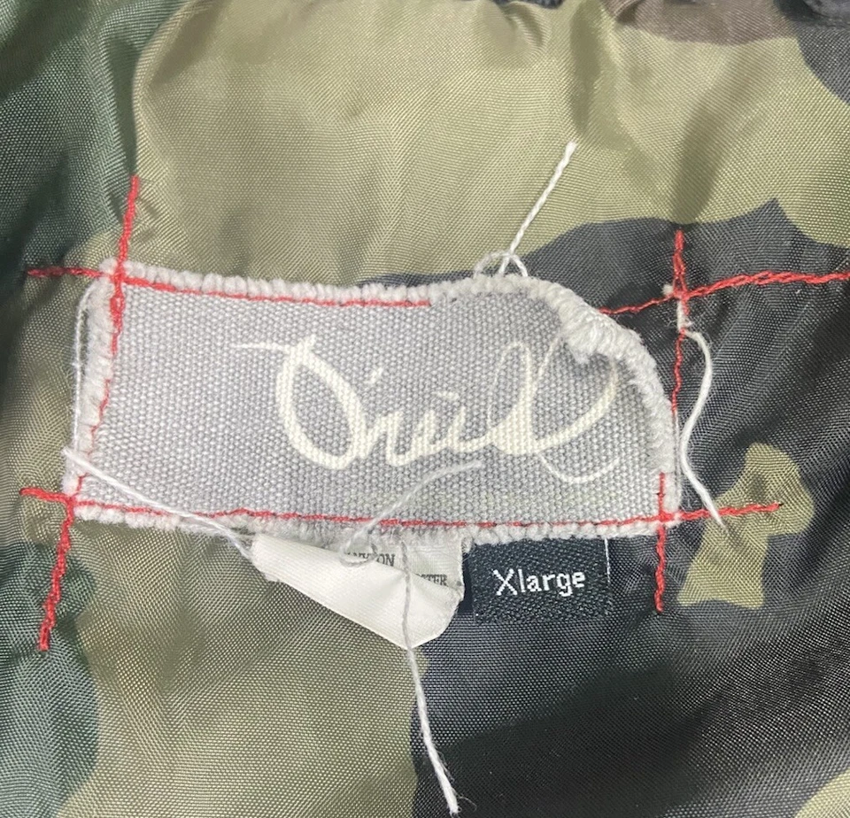 Chaqueta cortavientos O’Neill Hard Shell vintage para hombre XL negra cremallera completa Y2K Foto 3 de 4