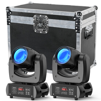 150W LED Moving Head Lights 18 Prism RGBW Gobo Beam Stage Lighting W/Case