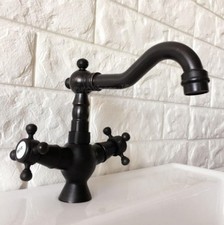 Black oil Antique Brass Swivel Kitchen Sink Faucet Mixer Basin Tap Pnf362
