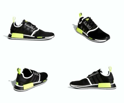 Adidas NMD R1 Shoes Black / Yellow / White Mens Size 10.5 US NIB GV7183