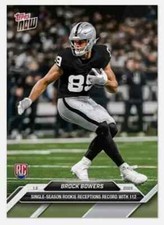 2024 Topps Now Brock Bowers #20 Rookie Card Receiving Raiders