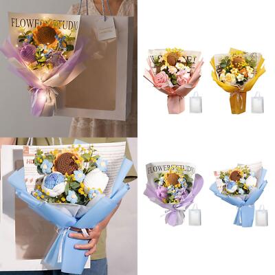 Häkelblumen Geschenkstrauß Strickblume künstlich für