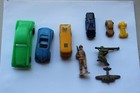 Mixed Lot of 9 Vintage Small Toys Cars, Soldiers, Planes - Metal and Plastic — photo 1