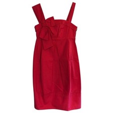 Marc by Marc Jacobs Red Cotton Bow Dress Size 0 XS Zooey Deschanel