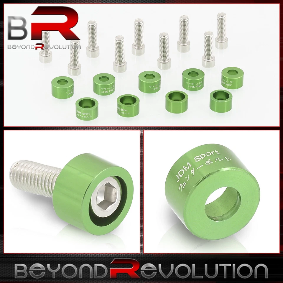Зеленый комплект болтов и шайб для коллектора двигателя 8 мм для Acura Honda JDM - Изображение 2 из 3