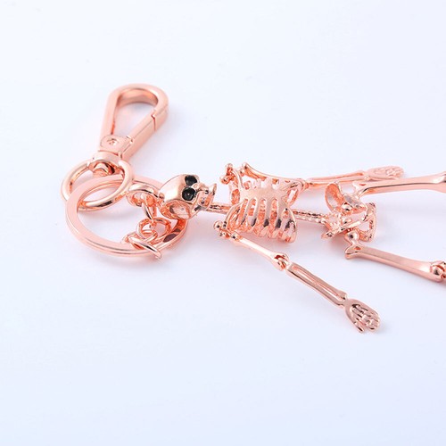 Foldable Skeleton Pendant KeyChain Antique Metal Vintage Skull Charm Car Keyring - Bild 5 von 15