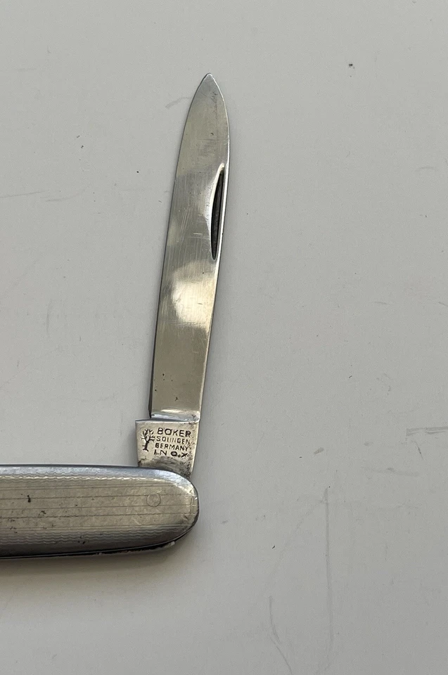 Cuchillo de bolsillo plegable Boker Solingen de acero inoxidable inoxidable, 2 hojas Foto 2 de 4