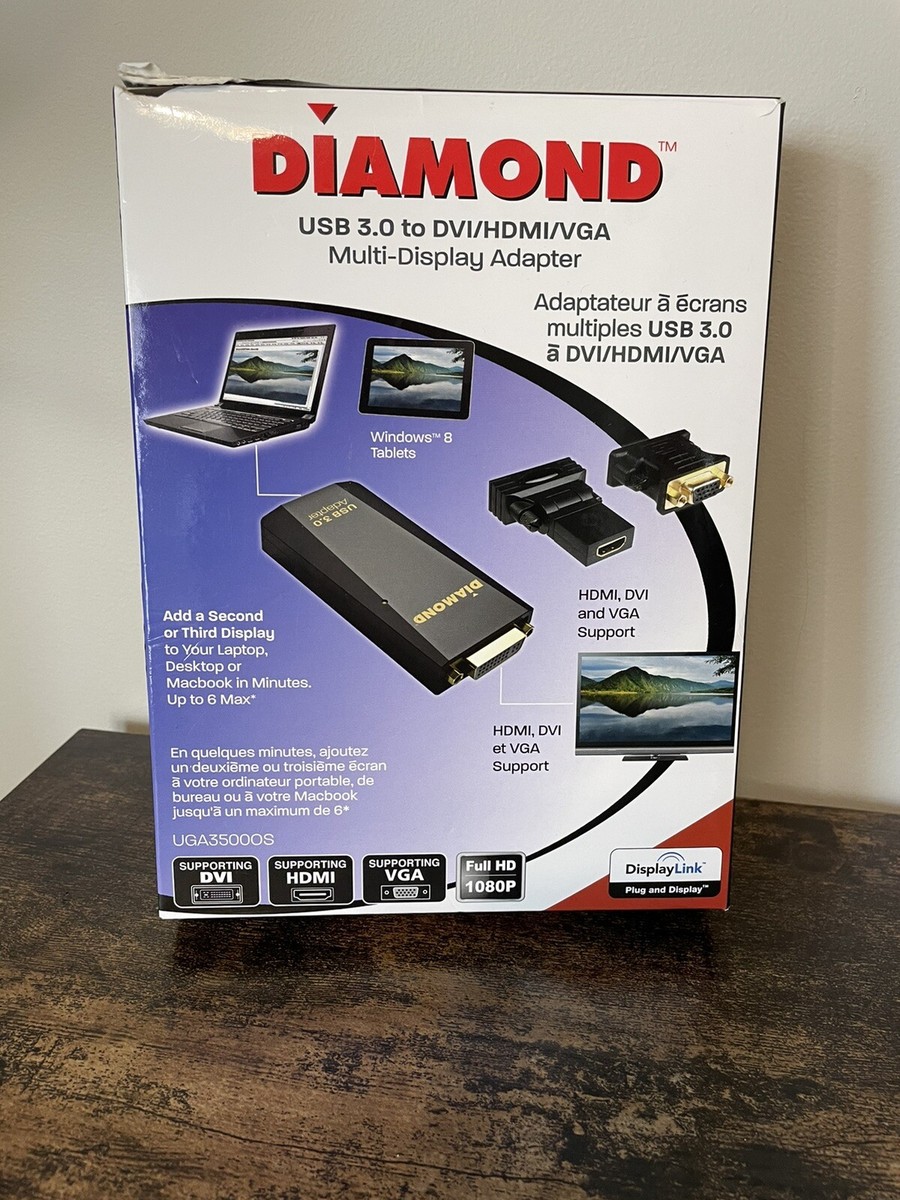 Diamond UGA35000S Graphic Adapter Usb DVI/HDMI/VGA Multi
