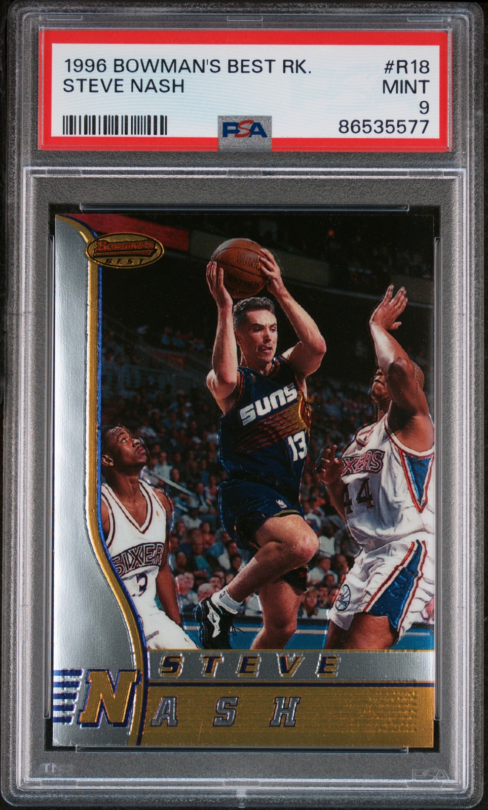 1996 BOWMAN'S BEST ROOKIE #R18 STEVE NASH ROOKIE RC PSA 9