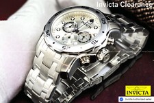 NEW Invicta Men Pro Diver Scuba 48MM Silver Dial Chronograph S.S Bracelet Watch