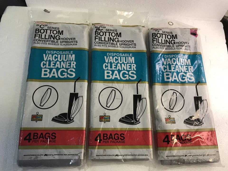 3 Pkgs 12 Total Vacuum Bags For Hoover Upright Vacuum Cleaner Type C Bottom Fill - Image 2 of 4