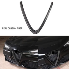 FOR 2017-24 ALFA ROMEO GIULIA BASE CARBON FIBER FRONT V SHAPE GRILLE COVER TRIM