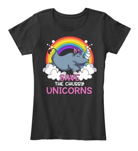 Rhinoceros-Save-The-Chubby-Unicorns-Women-039-s-Premium-Tee-T-Shirt