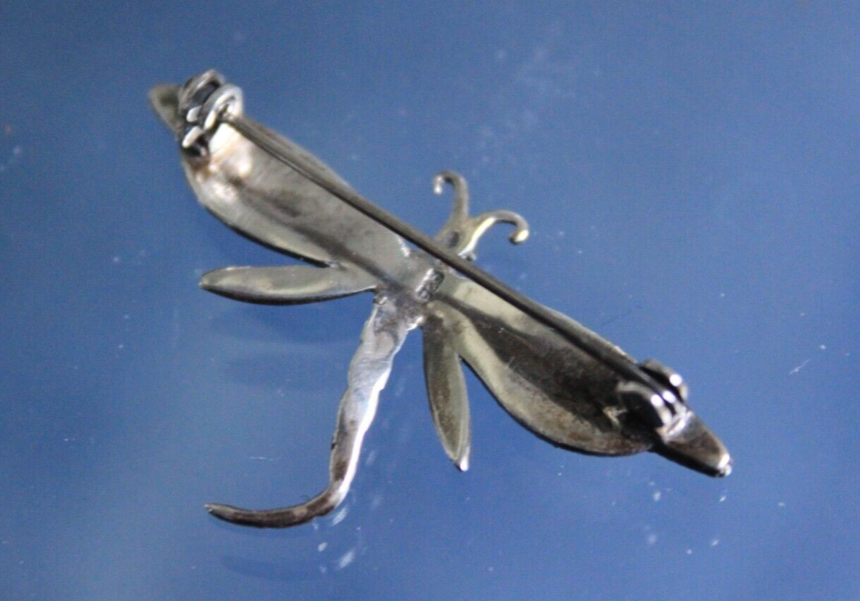 VINTAGE DRAGONFLY 925 SOLID SILVER, MARCASITE & M… - image 3