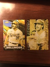 Cody Bellinger 2021 Topps Fire Gold Minted Fired Up #FIU-8 and Base #132