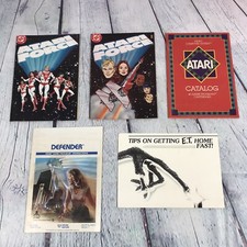 Vintage 80s Atari Booklets Comics - Atari Force Defender Manual ET Tips Catalog
