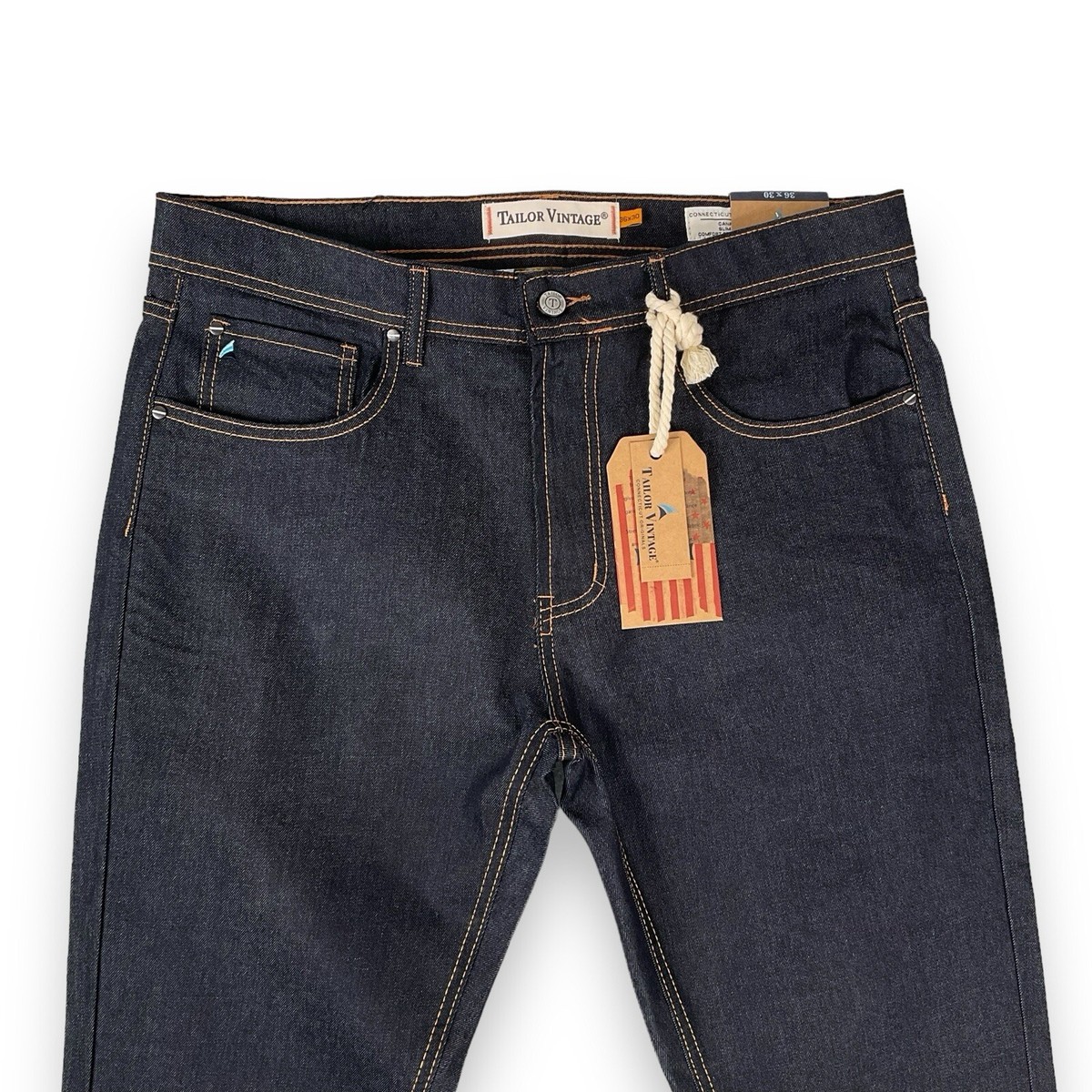 Tailor Vintage Jeans Men 36x30 Blue Canaan Slim Fit Straight Tailor Vintage Jeans Men 36x30 Blue Canaan Slim Fit Straight