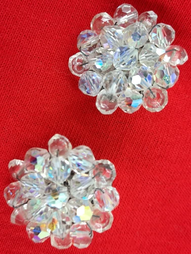 Earrings Clip On Costume Fashion Jewelry Beautifully Cut GERMAN Vintage Estate