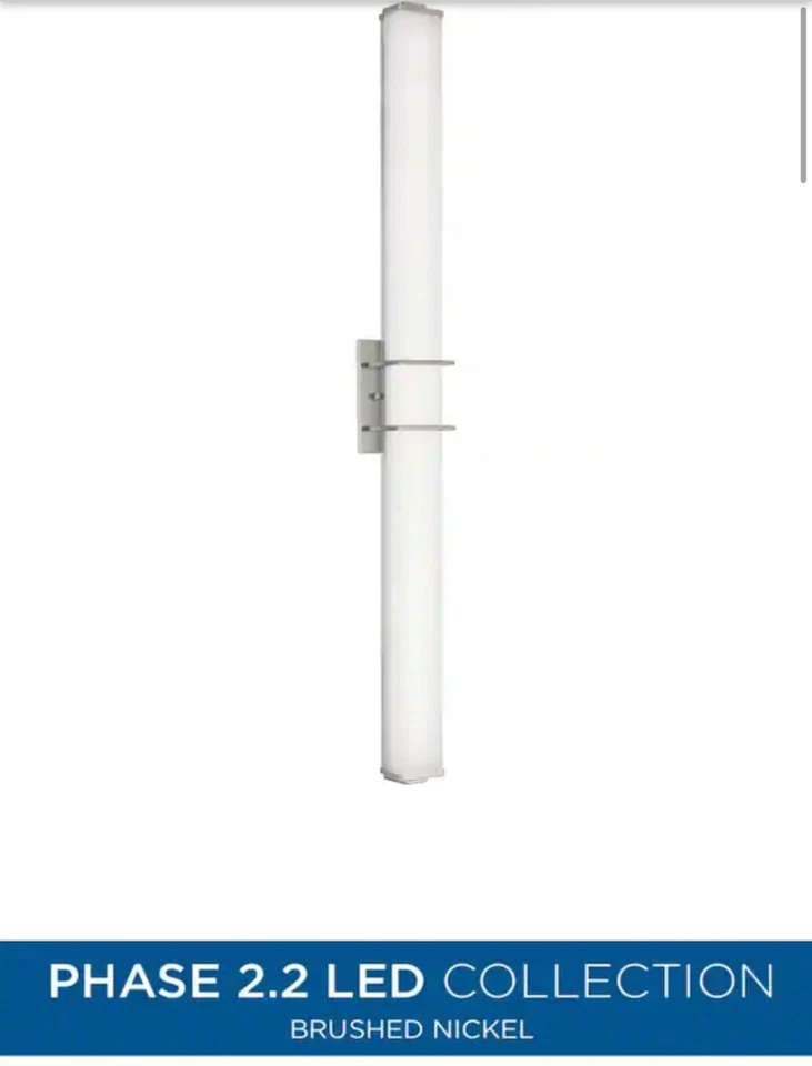 Progress Lighting 2.2 LED Collection 48" Brushed Nickel White Shade Vanity Light - Image 3 of 4