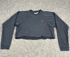 Jungmaven Cropped Sweatshirt Women’s Dark Blue Hemp Blend Pullover Sweater XS