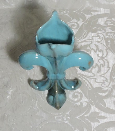 Jugendstil Secessionist Majolica Fleur-de-Lys Vase Turquoise Color Vaso maiolica - Picture 7 of 11