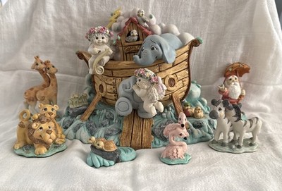Dreamsicles Ark 10557 Figurine Set With Noah Boat & Animals-1998